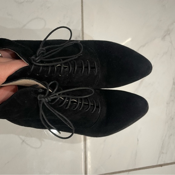 Prada Black Suede Lace Up Booties - Size 35 - Picture 2 of 13